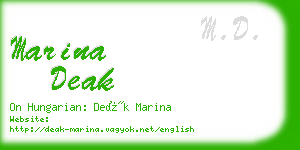 marina deak business card